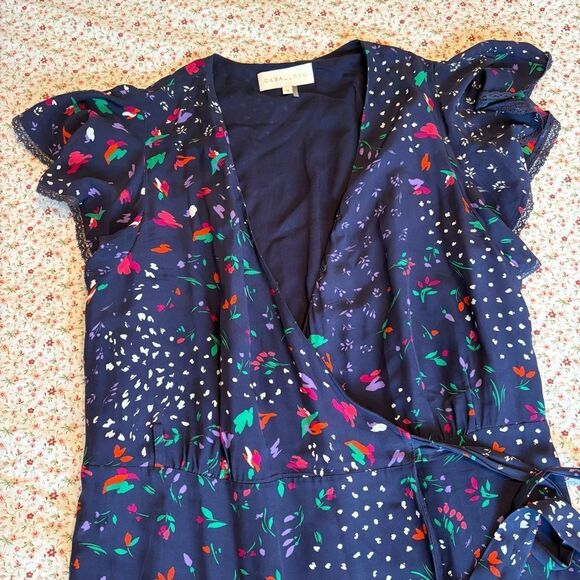CaballeroNavy Floral wrap  Dress - Picture 4 of 7